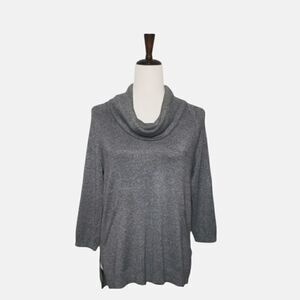 Cyrus Heathered Gray Cowl Neck High/low Sweater Size S